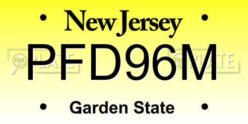 PFD96M New Jersey License Plate
