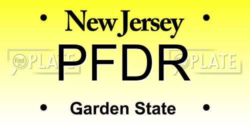 PFDR New Jersey License Plate
