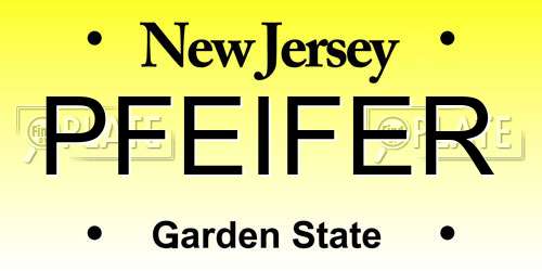 PFEIFER New Jersey License Plate