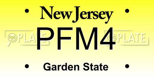 PFM4 New Jersey License Plate