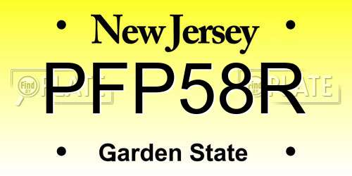 PFP58R New Jersey License Plate