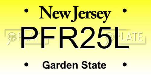 PFR25L New Jersey License Plate