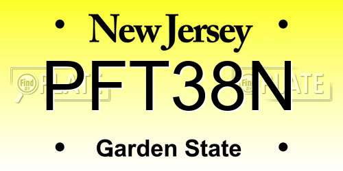 PFT38N New Jersey License Plate