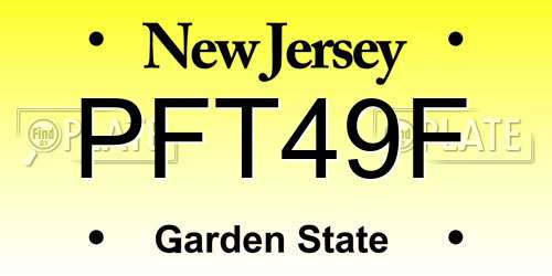 PFT49F New Jersey License Plate