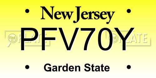 PFV70Y New Jersey License Plate