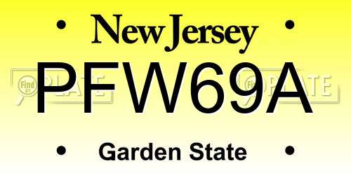PFW69A New Jersey License Plate