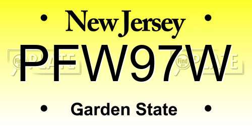 PFW97W New Jersey License Plate