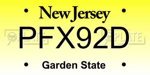 PFX92D New Jersey License Plate