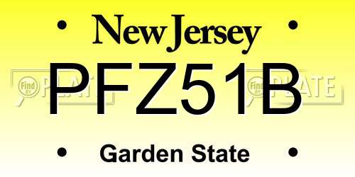 PFZ51B New Jersey License Plate