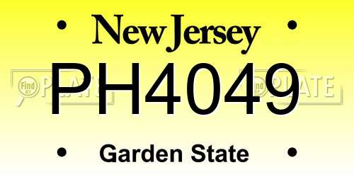 PH4049 New Jersey License Plate