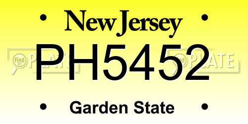 PH5452 New Jersey License Plate