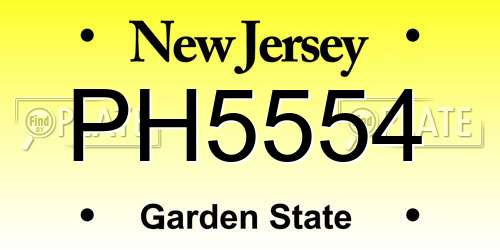 PH5554 New Jersey License Plate