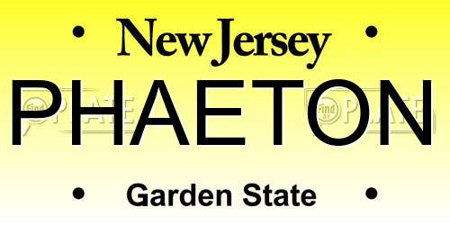 PHAETON New Jersey License Plate