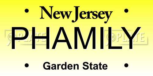PHAMILY New Jersey License Plate