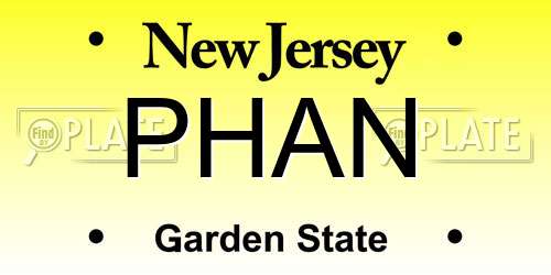 PHAN New Jersey License Plate