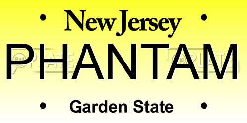 PHANTAM New Jersey License Plate