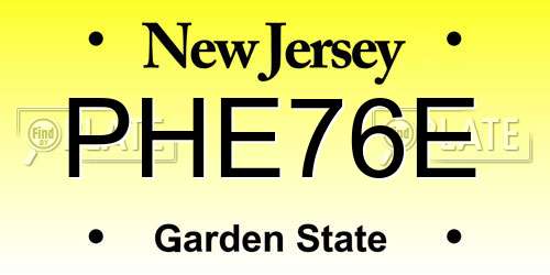PHE76E New Jersey License Plate