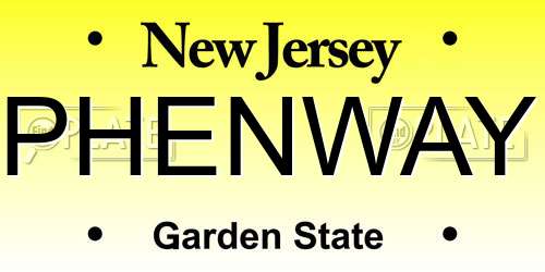 PHENWAY New Jersey License Plate