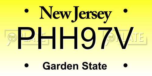 PHH97V New Jersey License Plate
