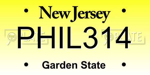 PHIL314 New Jersey License Plate