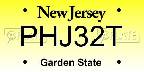 PHJ32T New Jersey License Plate