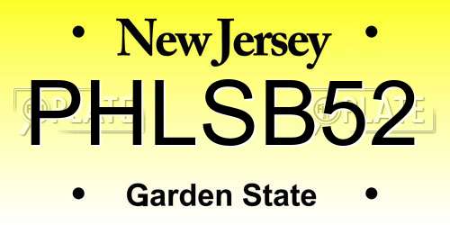 PHLSB52 New Jersey License Plate