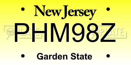 PHM98Z New Jersey License Plate