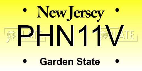 PHN11V New Jersey License Plate