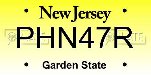 PHN47R New Jersey License Plate