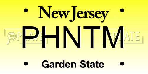 PHNTM New Jersey License Plate