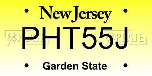 PHT55J New Jersey License Plate