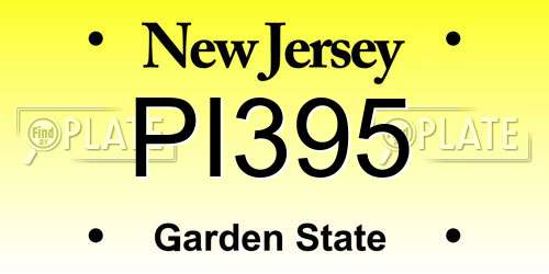 PI395 New Jersey License Plate