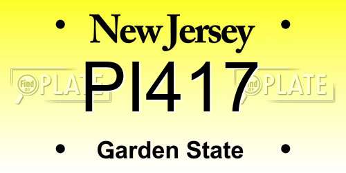 PI417 New Jersey License Plate