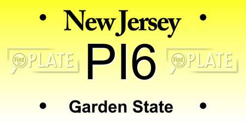 PI6 New Jersey License Plate