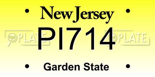 PI714 New Jersey License Plate