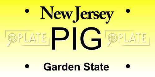 PIG New Jersey License Plate