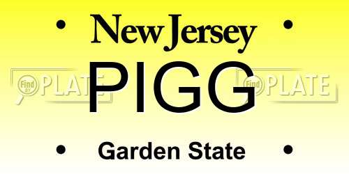 PIGG New Jersey License Plate