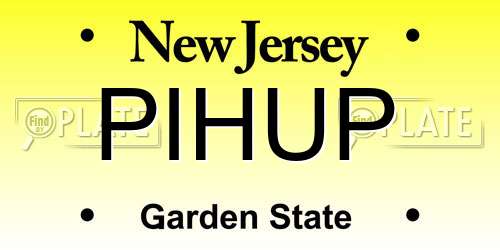 PIHUP New Jersey License Plate