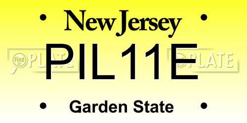 PIL11E New Jersey License Plate