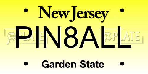 PIN8ALL New Jersey License Plate