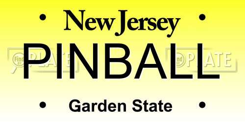 PINBALL New Jersey License Plate