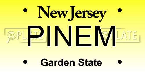 PINEM New Jersey License Plate