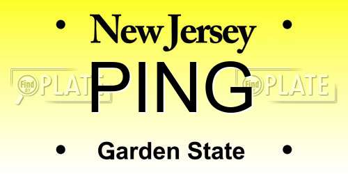 PING New Jersey License Plate