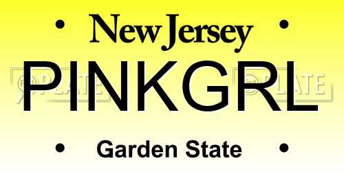PINKGRL New Jersey License Plate