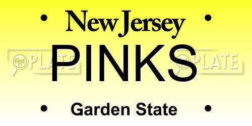 PINKS New Jersey License Plate