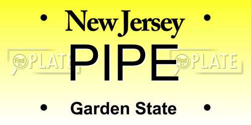 PIPE New Jersey License Plate