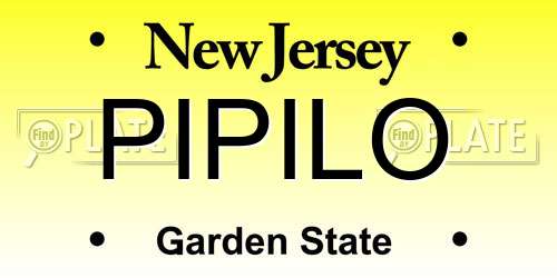 PIPILO New Jersey License Plate