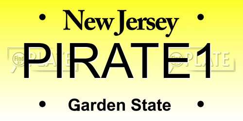 PIRATE1 New Jersey License Plate