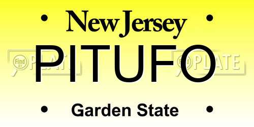 PITUFO New Jersey License Plate