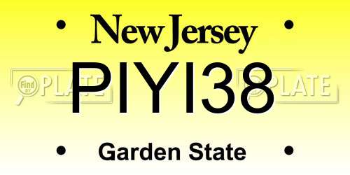PIYI38 New Jersey License Plate